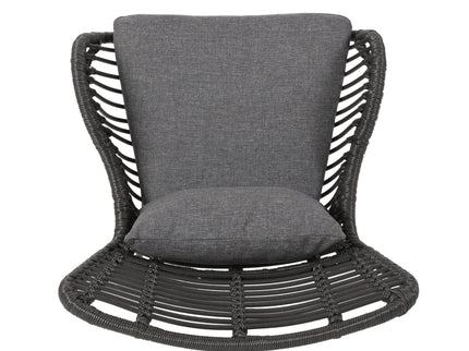 Modern Aesthetic Outdoor Rattan Accent Chair With Metal Legs