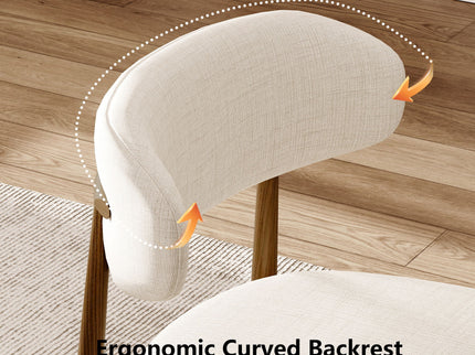 Upholstered Dining Chairs For Dining Room (Set of 2) - Beige