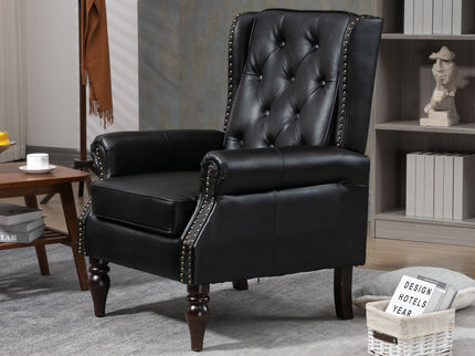 Modern Accent Armchair With Sturdy Wood Legs