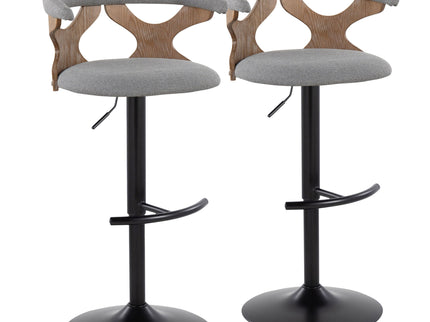 Gardenia - Contemporary Adjustable Barstool & Swivel With Rounded T Footrest (Set of 2)