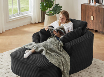 Oversized Chaise Lounge Chair Indoor - Black