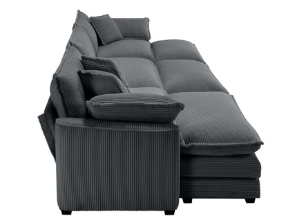 Modular Oversized Cushion Sofa With Ottoman, Low Back, Deep Seating Sofa Set