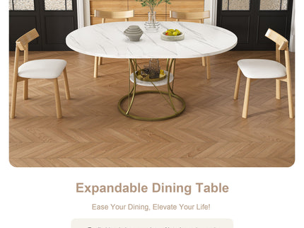 Round Extendable Dining Table Set With Chairs
