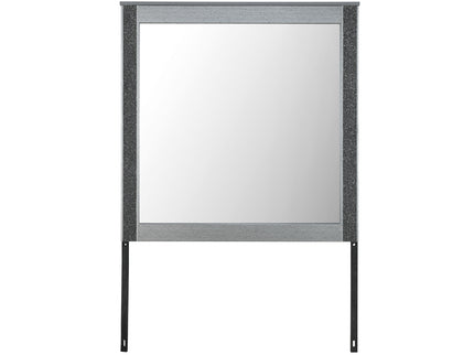 Lorenzo - Large Scale Mirror With Sleek Frame And Glittered Detailing - Silver