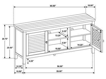Sutter - 2 Door TV Stand With Mission Design - Dark Brown