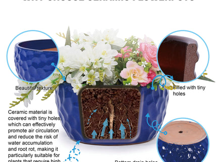 3 Pieces Ceramic Flowerpot