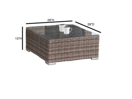 Wicker Seating Group Set With Table And Cushions
