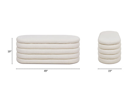 Fuji - Upholstered Oval Storage Bench