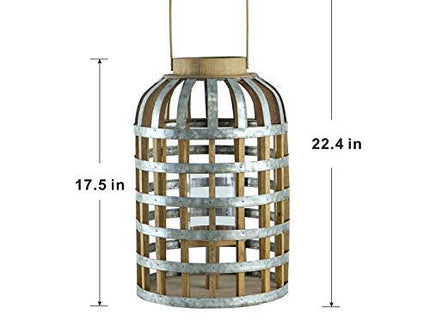 Decorative Lantern With Handle, Wooden Lantern For Indoor Outdoor, Home Garden Wedding