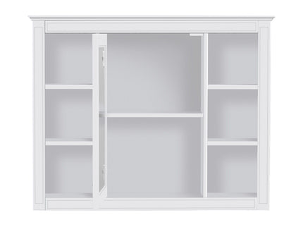 Wall Mounted Medicine Cabinet With Mirror, Storage Cabinet Featuring 6 Open Shelves And Adjustable Interior