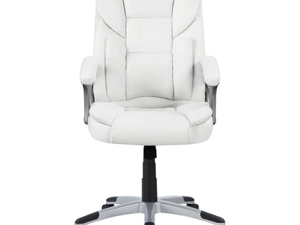 Kaffir - Upholstered Adjustable Home Office Desk Chair With Ergonomic Support And Smooth Swivel - White