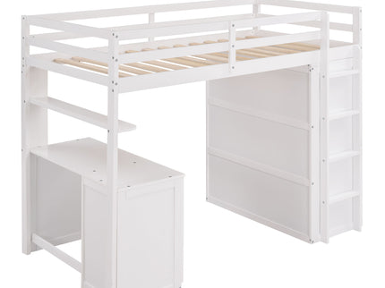 Loft Bed With Drawers, Desk, And Wardrobe