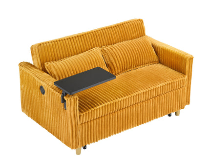 Pull Out Sofa With Movable Tabletop And USB Ports