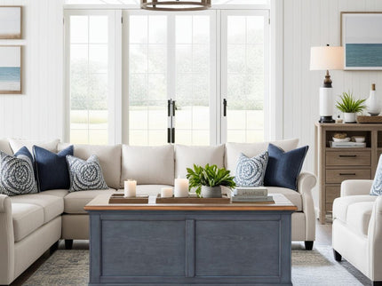 Lift-Top Coffee Table - Blue