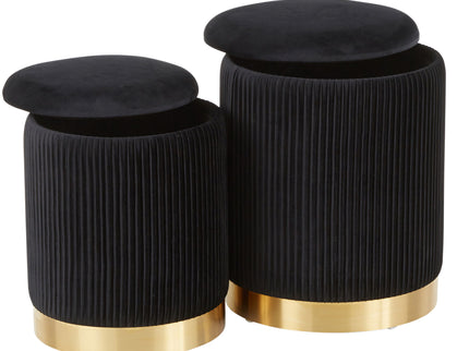 Marla - Contemporary Nesting Pleated Ottoman Set