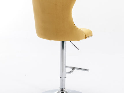 Swivel Barstools Adjusatble Seat Height From 25-33", Modern Upholstered Base Bar Stools With Backs Comfortable Tufted For Home Pub And Kitchen Island (Set of 2)