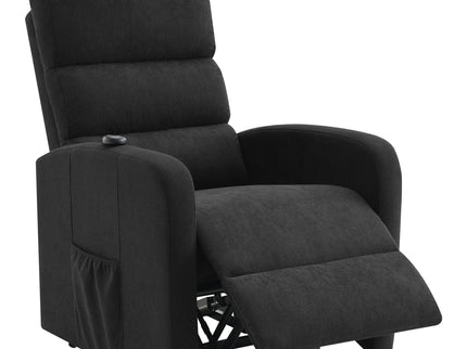 Royston - Upholstered Power Lift Recliner With Remote Comfort - Black
