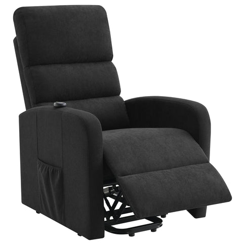 Royston - Upholstered Power Lift Recliner With Remote Comfort - Black