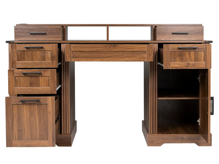 Office Desk With Charging Station & Storage Cabinet