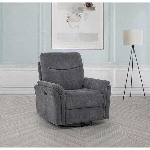 Beacon - Power Swivel Recliner With USB Charging And Adjustable Recline