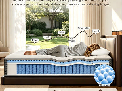 10" Hybrid Mattress With Individual Pocket Coils And Memory Foam