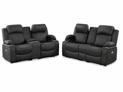 Power Motion Living Room Set With USB Port, Adjustable Headrest, Cup Holder