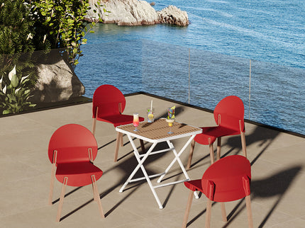 4 Piece Set Of Single Chairs With A Folding Square Table