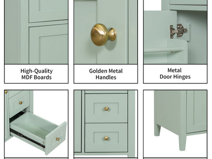 Bathroom Vanity With Sink, 3 Drawers And Adjustable Shelf