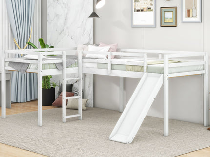 L Shaped Loft Bed With Ladder And Slide