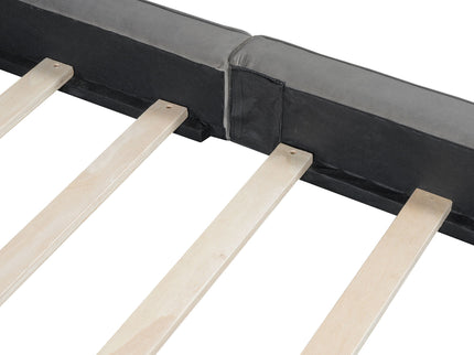 Upholstered Platform Bed, Grounded Bed With Solid Frame
