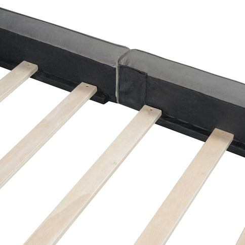 Upholstered Platform Bed, Grounded Bed With Solid Frame