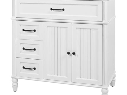 Bathroom Vanity With Sink, 2 Door Storage With Soft Closing Hinges - White