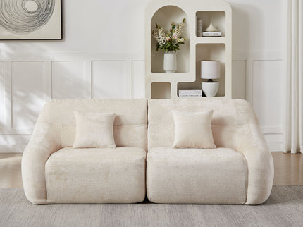 Luxury Curved Corner Sectional Sofa With 4 Pillows
