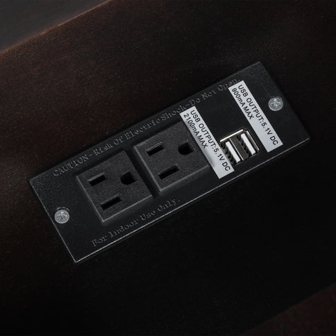 Vintage Flip Top Side Table With USB Ports