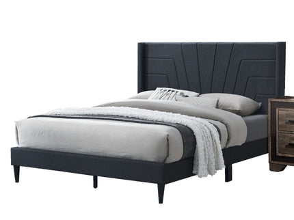 Eastern King Size Bed, Upholstered Platform Bedframe - Charcoal