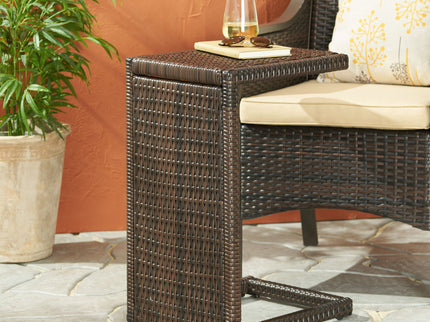 Bucharest - End Table C Shaped Side Table Rattan - Brown