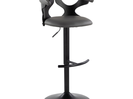 Gardenia - Contemporary Adjustable Barstool With Swivel With Rounded T Footrest (Set of 2)