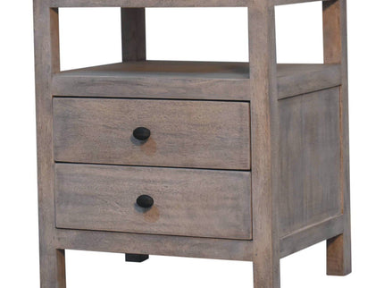 2 Drawer Open Bedside Table - Gray Ash