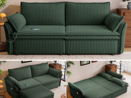 2 In 1 Convertible Sofa Bed, Multi Functional Living Room Furniture