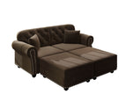 Dark Brown / 3 Pc. 2 Seater Sofa, 2 Ottomans