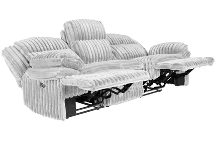 Motion Recliner Sofa With Fold-Down Table, Manual Recline, Charging Station & Cup Holders