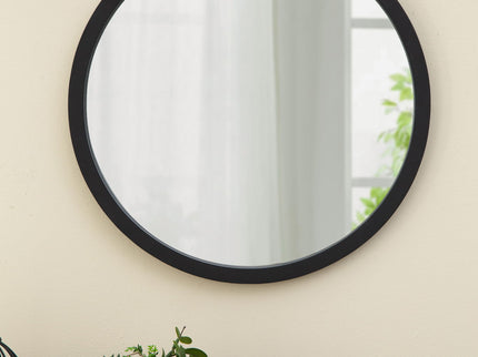 Circle Wall Mirror With Wooden Frame, Wall Mirror For Living Room