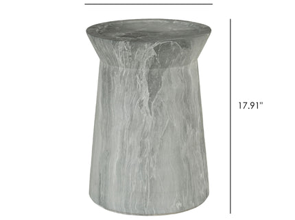 Round Outdoor End Table - Marble