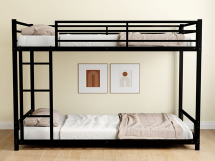 Bunk Bed With Noise Reduction And Safety Guardrail