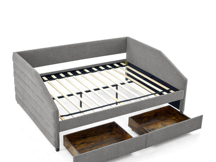 Elegant Daybed With Trundle Upholstered Tufted Sofa Bed