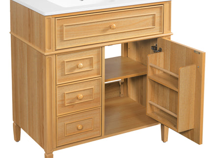 Bathroom Vanity With Flip Out Drawer, 2 Soft-Close Drawers