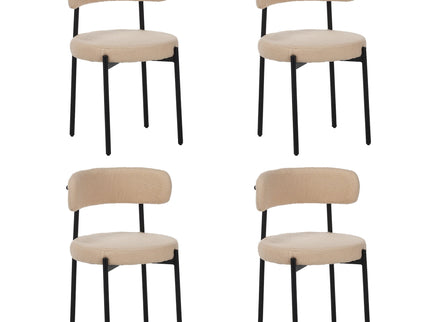 Medieval - Curved Back Kitchen Dining Chairs (Set of 4) - Beige