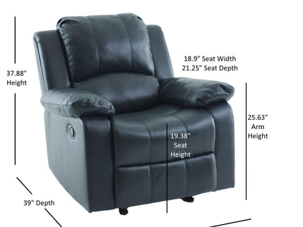 Charlotte - Gel Glider Recliner - Blue