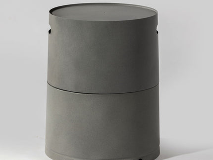 Propane Tank Cover Round Tank Holder Hide Away Side Table - Gray