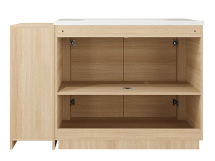 Freestanding Bathroom Vanity With Sink, 1 Small Storage Cabinet, Soft Close Door